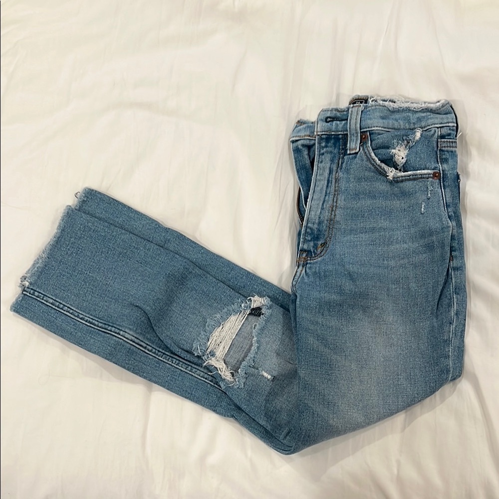 Abercrombie & Fitch Blue Boyfriend Jeans Distressed